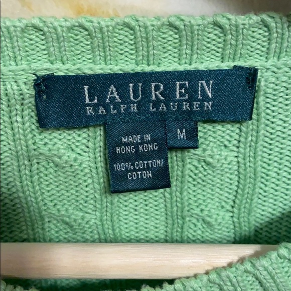 Lauren Ralph Lauren green Cable Knit Sweater - Picture 2 of 3